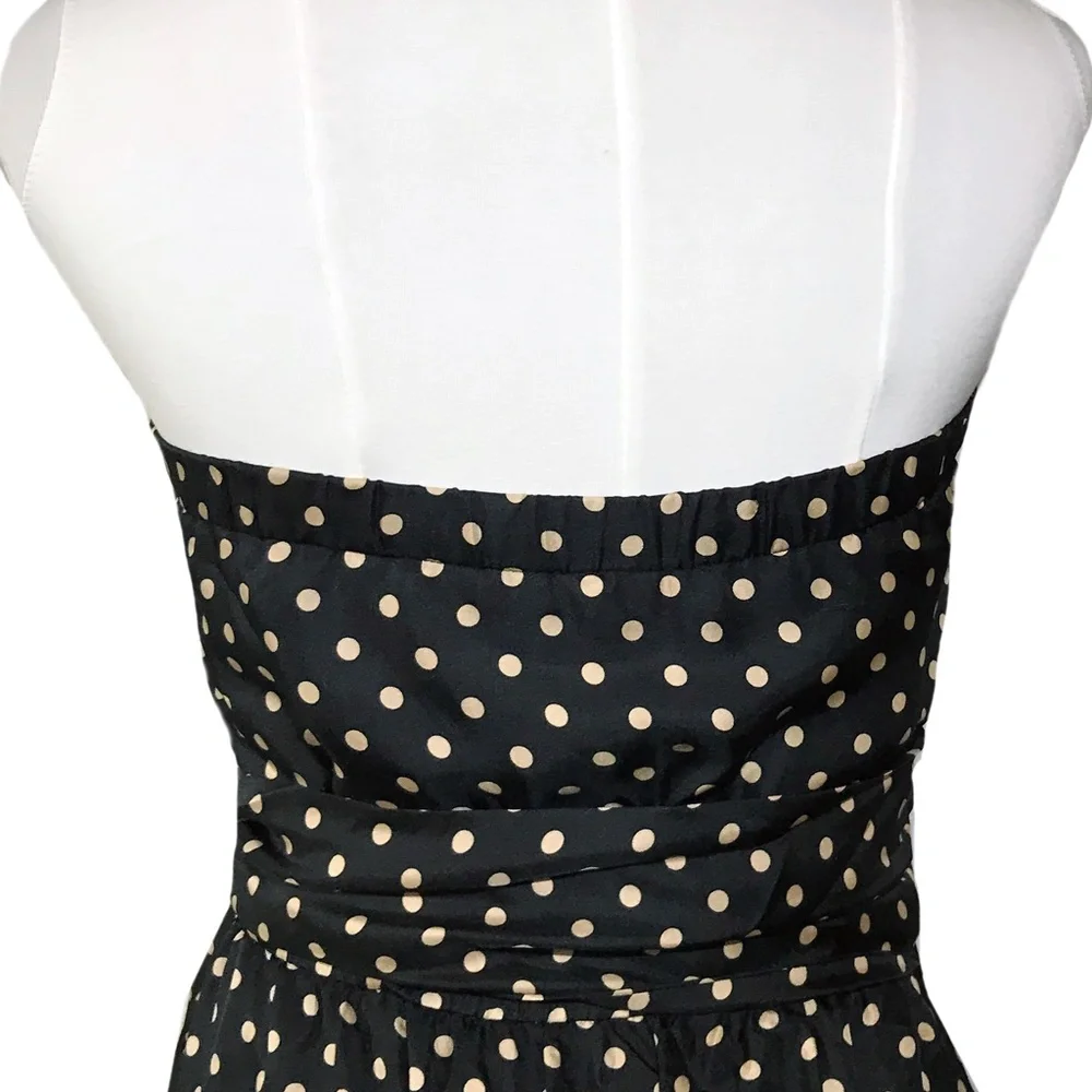 BCBGMaxAzria: Flirty Silk Cocktail Dress–polka dot with bubble skirt - Picture 3 of 7